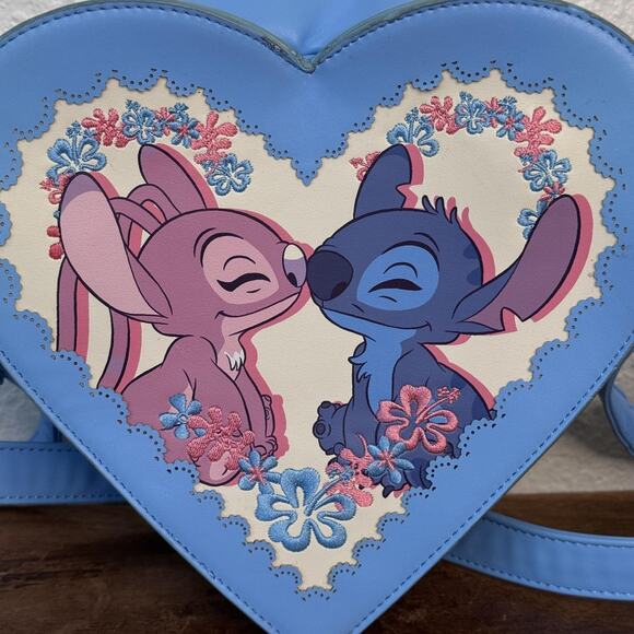 Loungefly Disney Lilo & Stitch Angel Heart Bag Convertible Crossbody Backpack